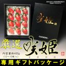 専用ギフトパッケージ★佐賀県産ブランドいちご 【厳選 咲姫】 400g入り(9～12粒)